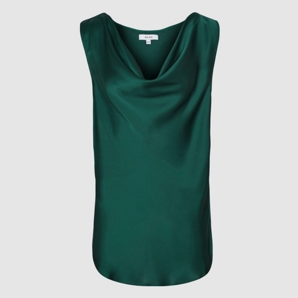 NWT REISS | Elle Satin Cowl Neck Top - Picture 6 of 6